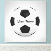 Voetbal - Persoonlijke naam Canvas Afdruk (Insitu (Houten vloer))