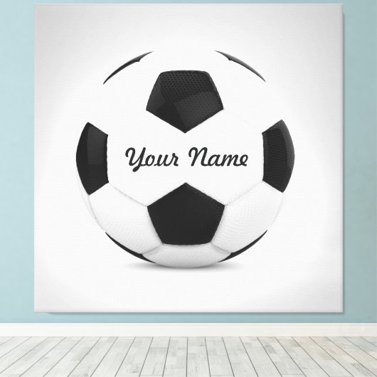 Voetbal - Persoonlijke naam Canvas Afdruk (Insitu (Houten vloer))