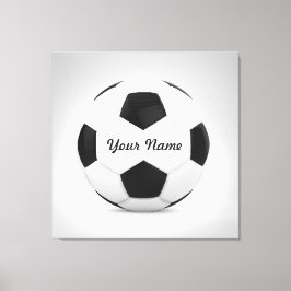 Voetbal - Persoonlijke naam Canvas Afdruk