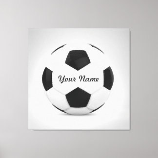 Voetbal - Persoonlijke naam Canvas Afdruk