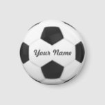 Voetbal - Persoonlijke naam Magneet<br><div class="desc">Voer een naam in. Een cadeau voor je vrienden. Digitale kunst met het thema voetbal. Zwart-Wit.</div>