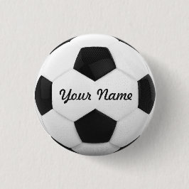 voetbal - Persoonlijke naam Ronde Button 3,2 Cm