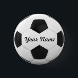 voetbal - Persoonlijke naam Ronde Button 3,2 Cm<br><div class="desc">Voer een naam in. Een cadeau aan je vrienden.  Digitale kunst met het thema voetbal. Zwart-wit. Art van José Ricardo</div>