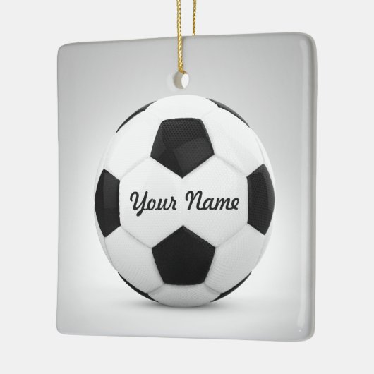 voetbal Persoonlijke naamdecor Keramisch Ornament (Links)