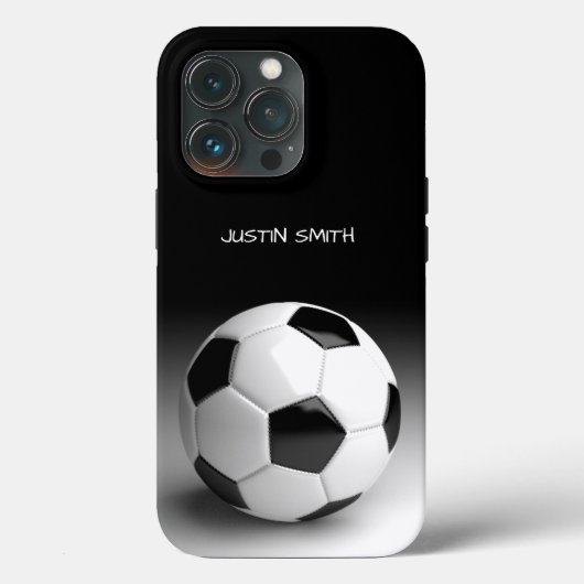 Voetbal persoonlijke telefoontas zwart Case-Mate iPhone case (Achterkant)