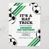 Voetbal Pet Trick Green Stripes 3e Verjaardag Kaart (Voorkant / Achterkant)