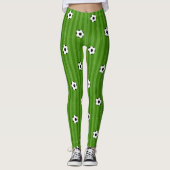 Voetbal Pitch Footballs op Green Grass Pattern Leggings