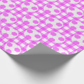 Voetbal Plaid Pattern in wit en roze Cadeaupapier (Hoek)