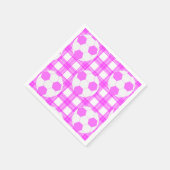 Voetbal Plaid Pattern in wit en roze Servet (Hoek)