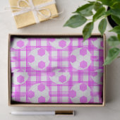 Voetbal Plaid Pattern in wit en roze Tissuepapier (Geschenk)