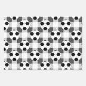 Voetbal Plaid Pattern in zwart wit en grijs Inpakpapier Vel (Voorkant)
