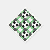 Voetbal Plaid Pattern in zwart wit en grijs Servet (Hoek)