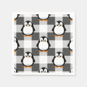 Voetbal Plaid Pattern in zwart wit en grijs Servet (Voorkant)