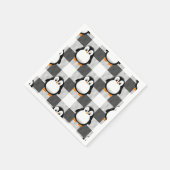 Voetbal Plaid Pattern in zwart wit en grijs Servet (Hoek)