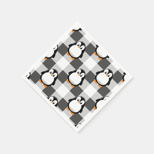 Voetbal Plaid Pattern in zwart wit en grijs Servet (Hoek)