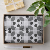Voetbal Plaid Pattern in zwart wit en grijs Tissuepapier (Geschenk)