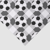 Voetbal Plaid Pattern in zwart wit en grijs Tissuepapier (Detail)