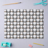 Voetbal Plaid Pattern in zwart wit en grijs Tissuepapier (Craft)