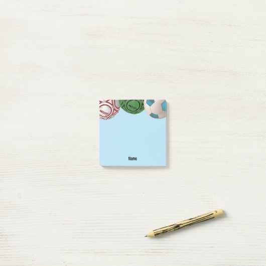 Voetbal Player Coach Naam Post It Note Pad (Op bureau)