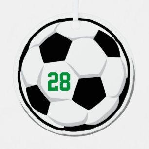 Voetbal Player NAME Team NUMBER Award Metalen Ornament