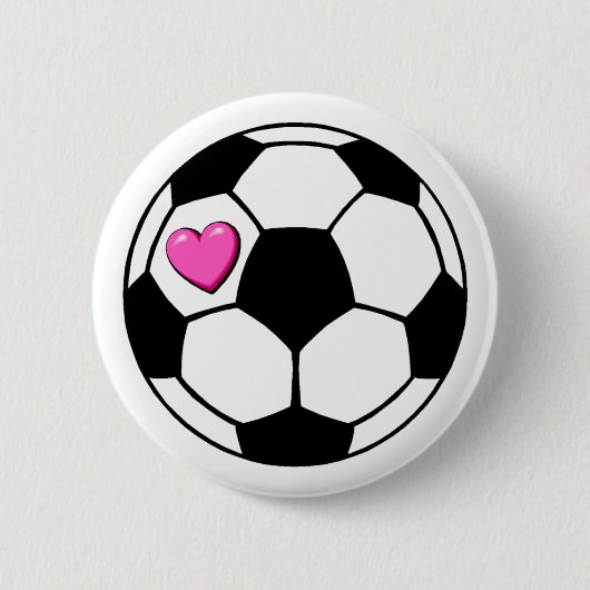 voetbal (Pnk Hrt) Ronde Button 5,7 Cm (Voorkant)
