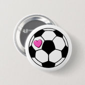 voetbal (Pnk Hrt) Ronde Button 5,7 Cm (Voorkant /achterkant)