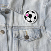 voetbal (Pnk Hrt) Ronde Button 5,7 Cm (In situ)