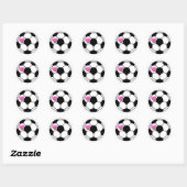 Voetbal (Pnk Hrt) Ronde Sticker (Vel)