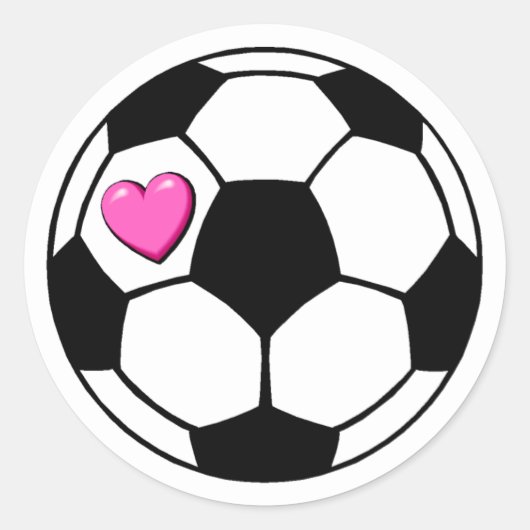 Voetbal (Pnk Hrt) Ronde Sticker (Voorkant)