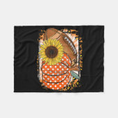 Voetbal Pompoen Zonnebloem Voetbal Liefhebber Herf Fleece Deken (Voorkant (Horizontaal))