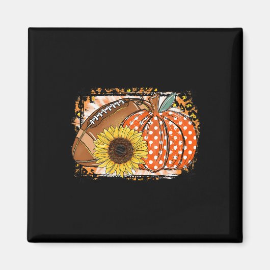 Voetbal Pompoen Zonnebloem Voetbal Liefhebber Herf Magneet (Voorkant)