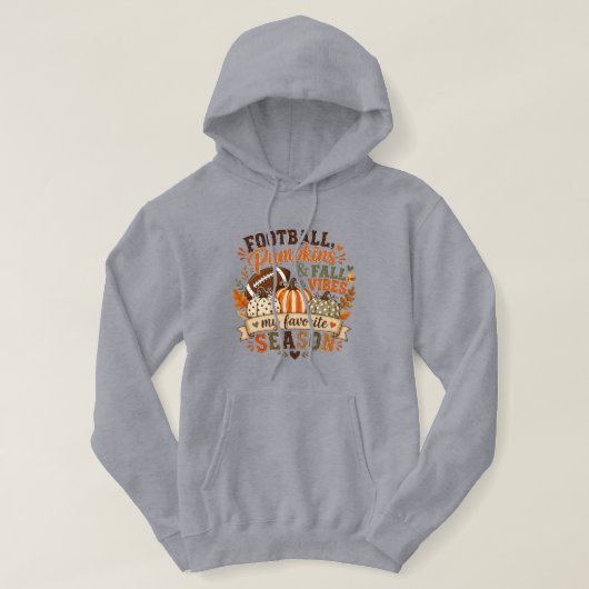 Voetbal, Pompoenen, en Herfststemming Hoodie (Design voorkant)