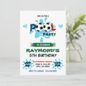 Voetbal Pool Party Verjaardag Kaart (Staand voorkant)