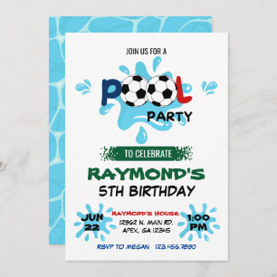 Voetbal Pool Party Verjaardag Kaart