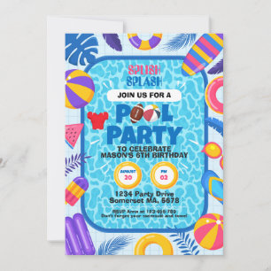 Voetbal Pool Party Verjaardag Kaart