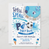 Voetbal Pool Splish Splash Pool Birthday Kaart (Voorkant)