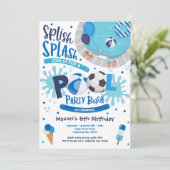 Voetbal Pool Splish Splash Pool Birthday Kaart (Staand voorkant)