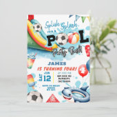 Voetbal Pool verjaardagsfeestje Kaart (Staand voorkant)