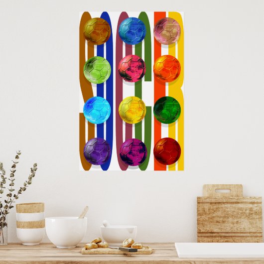 Voetbal Pop Art Poster Brazilië 2014 (Keuken)