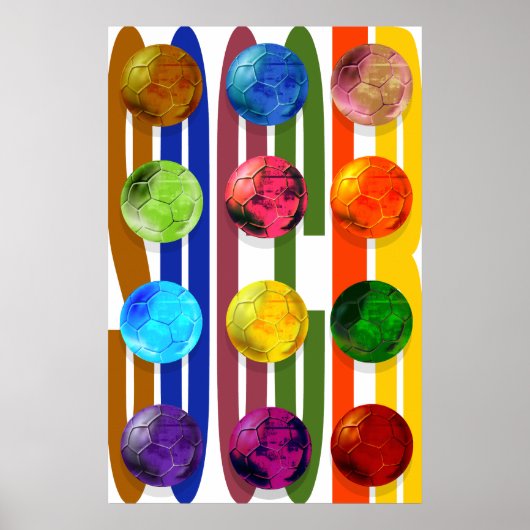 Voetbal Pop Art Poster Brazilië 2014 (Voorkant)