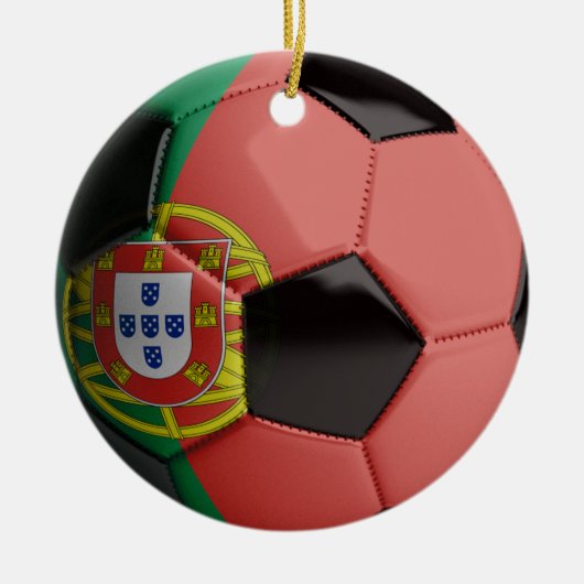 Voetbal Portugese vlag Keramisch Ornament (Voorkant)