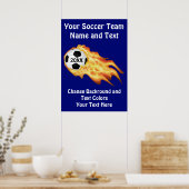  Voetbal Posters, Uw KLEUREN, TEKST Poster (Keuken)