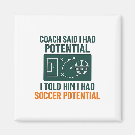 Voetbal Potentieel Schoolbord Coach Citaat Ontwerp Magneet (Voorkant)