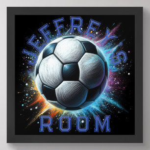 Voetbal Power Personaliseerbare Pastel Tekening Poster