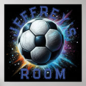 Voetbal Power Personaliseerbare Pastel Tekening Poster (Voorkant)