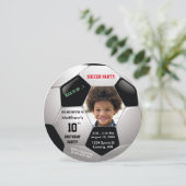 Voetbal Pret Foto Verjaardag Epische Feest Uitnodi Kaart (Staand voorkant)