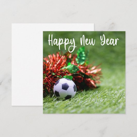 Voetbal Prettige feestdagen nieuw jaar Feestdagenkaart (Voorkant / Achterkant)