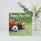 Voetbal Prettige feestdagen nieuw jaar Feestdagenkaart (Staand voorkant)