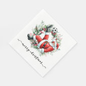 Voetbal Prettige Feestdagen  Sinterklaas die voetb Servet (Hoek)