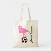 Voetbal Prinses Roze Flamingo Meisjes Custom Tote Bag (Achterkant)